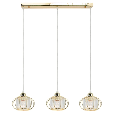 Lampa wisząca złota 3-punktowa szklana 8221/3 TR z serii Acri - Lampy Elem