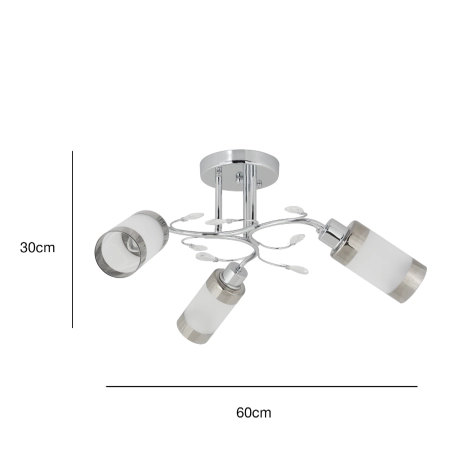 Lampa sufitowa chromowana 3-punktowa 8267/3 z serii GRACJA - Lampy Elem