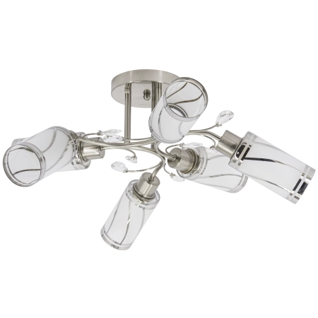 Lampa sufitowa srebrna metalowa 6-punktowa 8267/6 z serii GRACJA - Lampy Elem