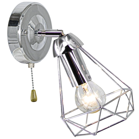 Kinkiet loftowy metalowy chromowany z włącznikiem 8414/1 8C z serii MALIBU - Lampy Elem