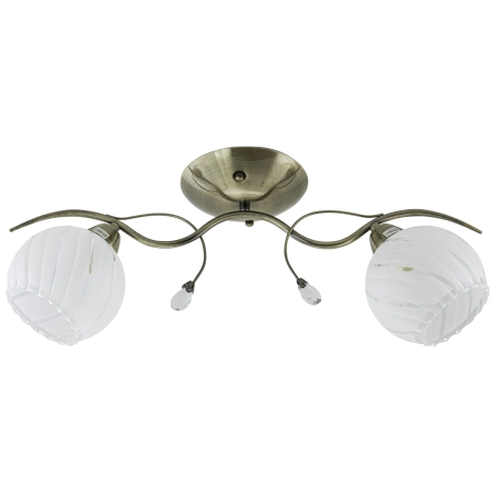 Lampa sufitowa mosiężna 2-punktowa ze szkłem 8758/2 z serii STING - Lampy Elem