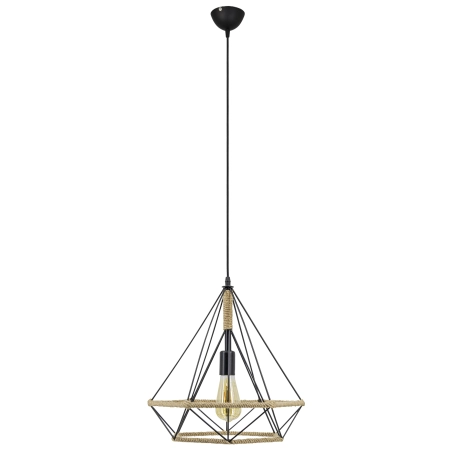 Lampa wisząca loftowa czarna metalowa z liną 8802/1 z serii PIRAMIDA - Lampy Elem