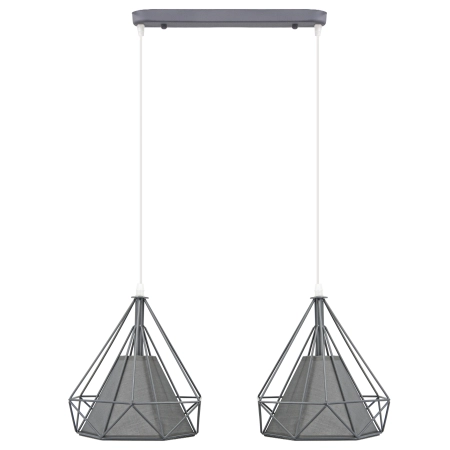Lampa wisząca loftowa szara 2-punktowa 8803/2 z serii PIRAMIDA - Lampy Elem