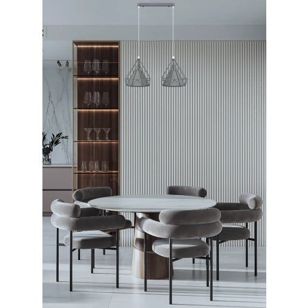 Lampa wisząca loftowa szara 2-punktowa 8803/2 z serii PIRAMIDA - Lampy Elem