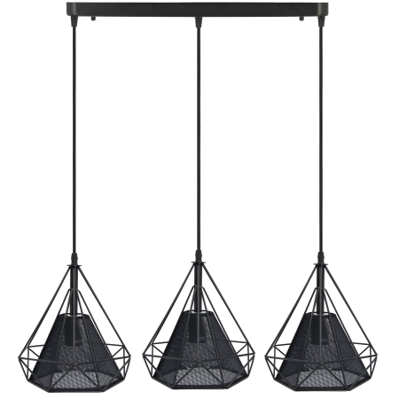 Lampa wisząca loft czarna metalowa 3-punktowa 8803/3 z serii PIRAMIDA - Lampy Elem