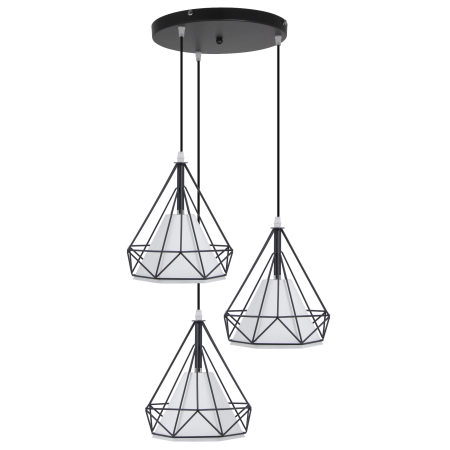 Lampa wisząca loftowa czarna metalowa 3-punktowa 8804/3 z serii PIRAMIDA - Lampy Elem