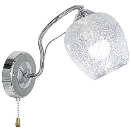 Kinkiet chromowany z kloszem ze szkła bąbelkowego 8824/1 z serii BLANCA - Lampy Elem