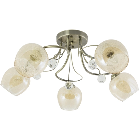 Lampa sufitowa mosiężna 5-punktowa ze szkłem 8824/5 z serii BLANCA - Lampy Elem