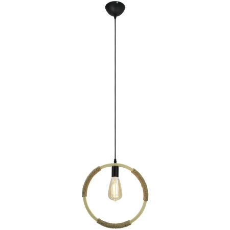 Lampa wisząca czarna okrągła ze sznurem 8850/1 z serii JB SZNUR - Lampy Elem