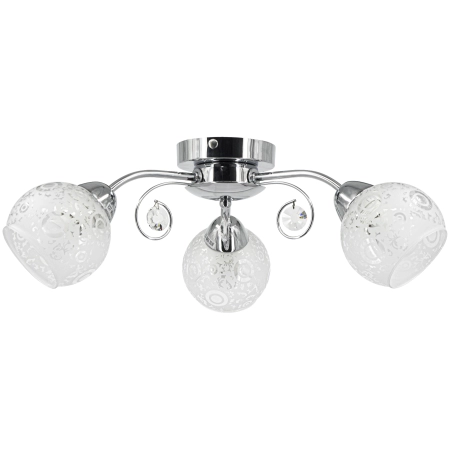 Lampa sufitowa chromowana 3-punktowa ze szklanymi kloszami 9018/3 z serii ESTELLA - Lampy Elem