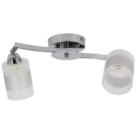 Lampa sufitowa chromowana szklana 2-punktowa 9137/2 8C z serii PINTO - Lampy Elem