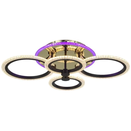 Plafon LED czarny okrągły 60cm DRS2032/4 TR BL z serii RING - Lampy Elem
