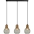 Lampa wisząca loftowa czarno-miedziana 3-punktowa 1998/3 BL CO z serii EDISON - Lampy Elem