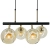 Lampa wisząca czarno-złota 4-punktowa szklana 2208/4 BL TR z serii PIRAN - Lampy Elem