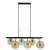 Lampa wisząca czarno-złota 6-punktowa 2208/6 BL TR z serii Piran - Lampy Elem