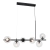 Lampa wisząca czarna metalowa z 6 szklanymi kloszami 3400/6 BL z serii DORADO - Lampy Elem