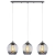 Lampa wisząca chromowana szklana 3-punktowa 8182/3 8C BL z serii ATENA - Lampy Elem