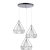 Lampa wisząca loft chromowana 3-punktowa 8804/3 z serii PIRAMIDA - Lampy Elem