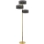Lampa podłogowa złota z trzema czarnymi kloszami DRS8006/3F z serii ANTILA - Lampy Elem