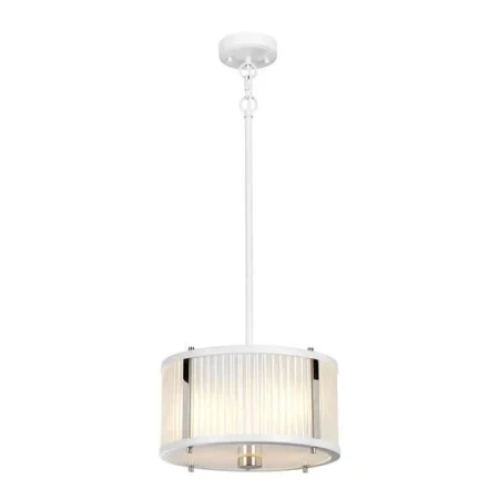 Lampa wisząca Corona Satynowa biel/ Polerowany nikiel DL-CORONA-2P-WPN  - Elstead