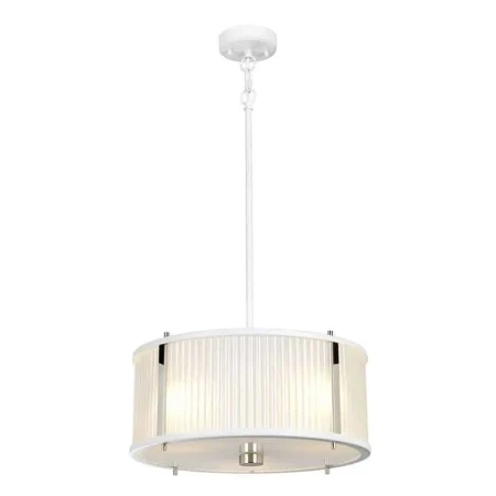 Lampa wisząca Corona Satynowa biel/ Polerowany nikiel DL-CORONA-3P-WPN  - Elstead