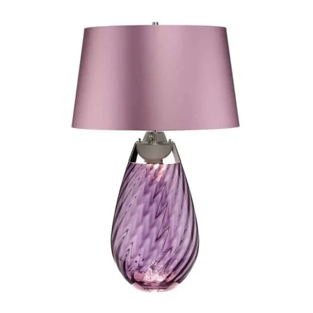 Lampa stołowa Lena śliwkowe szkło i liliowy abażur LENA-TL-L-PLUM  - Elstead