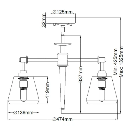 Lampa wisząca Agatha polerowany chrom BATH-AGATHA3P-PC - Elstead