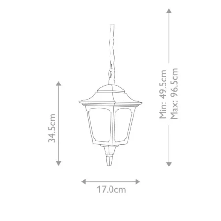 Mała latarnia wisząca Chapel Mini CPM9-BLACK - Elstead