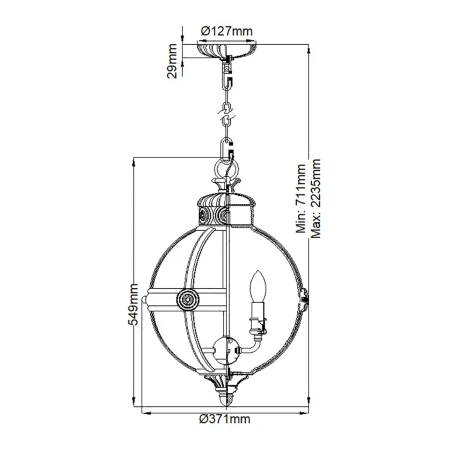 Lampa wisząca Adams oksydowany mosiądz FE-ADAMS-3P-BB - Elstead