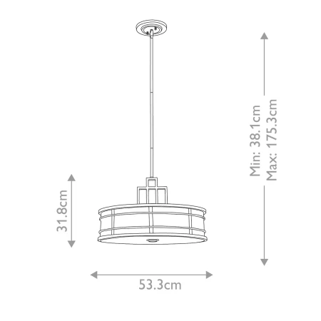 Duża lampa wisząca Fusion Naturalny mosiądz FE-FUSION-P-L-PNBR - Elstead