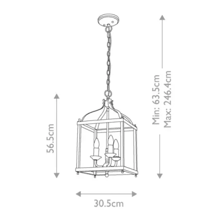 Średnia lampa wisząca Larkin Naturalny mosiądz KL-LARKIN-P-M-PNBR - Elstead