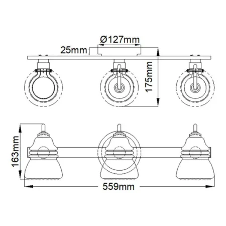 Kinkiet Talland KL-TALLAND3-PC-BATH - Elstead