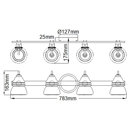 Kinkiet Talland KL-TALLAND4-PC-BATH - Elstead