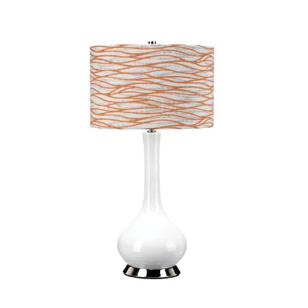 Lampa stołowa Milo Biała / Polerowany nikiel MILO-PN-TL-LORA - Elstead