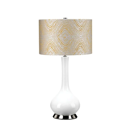 Lampa stołowa Milo Biała / Polerowany nikiel MILO-PN-TL-PSM - Elstead