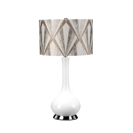 Lampa stołowa Milo Biała / Polerowany nikiel MILO-PN-TL-VOGSC - Elstead