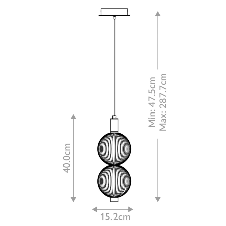 Lampa wisząca Palmas QN-PALMAS-2MP-BG - Quintiesse