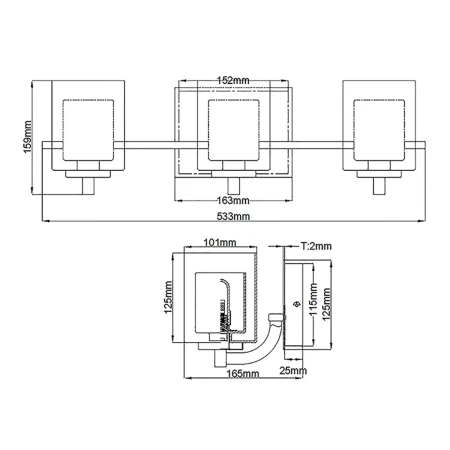 Kinkiet Kolt QZ-KOLT3-PC-BATH - Elstead