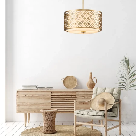 Średnia lampa wisząca Ziggy Lakierowane złoto ZIGGY-2P-M-LG - Elstead