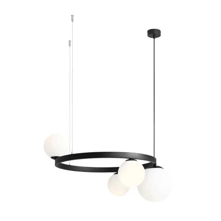 Lampa stylowa wisząca designerska GARDA 4 RING BLACK 1099L1_R - Aldex
