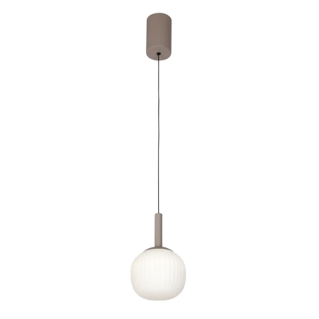 Lampa wisząca brązowa metalowa z białym kloszem PND-02217-1-BRO z serii Montes - Lampy Italux