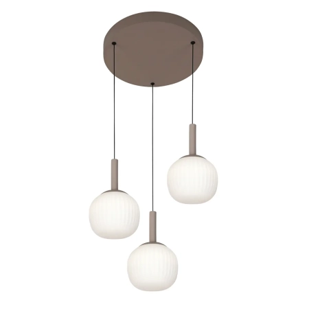 Lampa wisząca brązowa 3-punktowa szklana PND-02217-3-BRO z serii MONTES - Lampy Italux