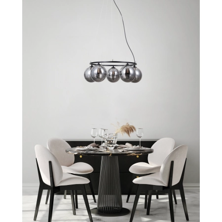 Lampa wisząca czarna okrągła 5-punktowa PND-1098-5R-BK z serii Molite - Lampy Italux