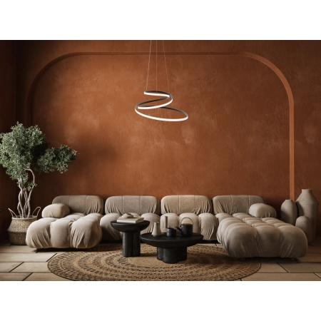 Lampa wisząca LED czarna spiralna 60cm PND-2168-M-BK z serii Lorila - Lampy Italux