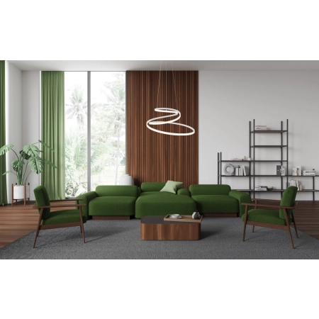 Lampa wisząca LED biała metalowa spiralna 60cm PND-2168-M-WH z serii Lorila - Lampy Italux