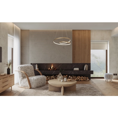 Lampa wisząca LED złota okrągła 60cm PND-21692-M-GD z serii Reina - Lampy Italux
