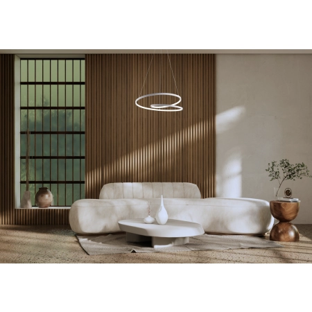 Lampa wisząca LED biała okrągła 60cm PND-21692-M-WH z serii Reina - Lampy Italux