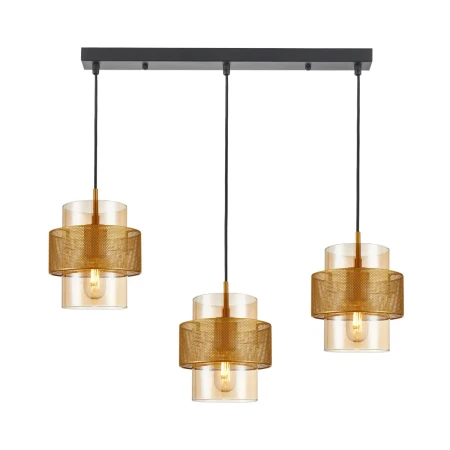 Lampa wisząca Vinoti PND-22132-3S-GD-AMB - Italux