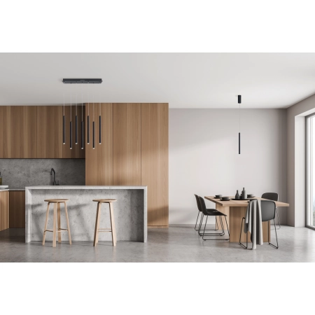 Lampa wisząca czarna metalowa 7-punktowa PND-22302-7-BK z serii VALDES - Lampy Italux