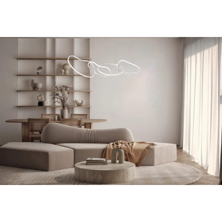 Lampa wisząca LED biała metalowa 130cm PND-22412-S4-WH z serii Fonte - Lampy Italux
